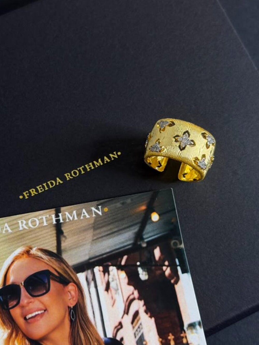 FREIDA ROTHMAN VAULT - Gold with Clover - Adjustable Rings